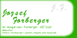 jozsef forberger business card